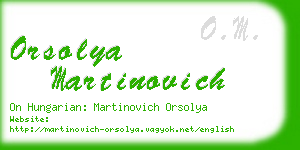 orsolya martinovich business card